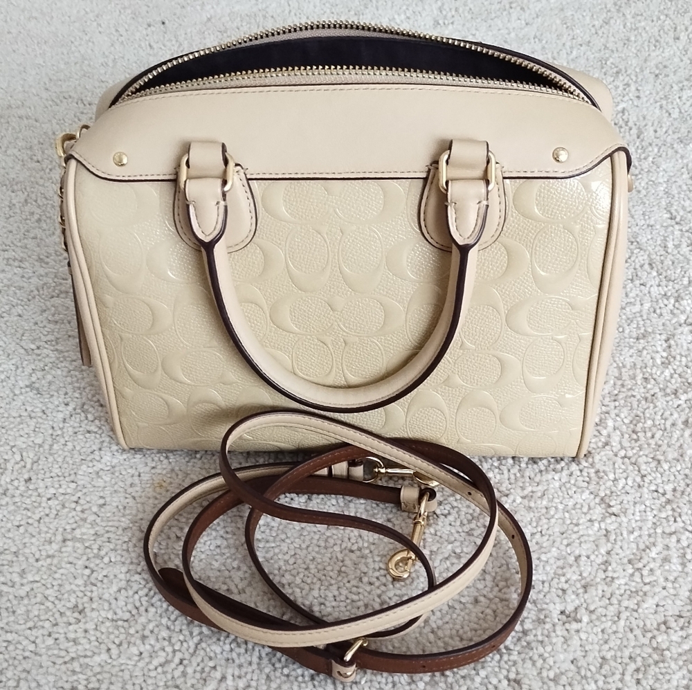 Coach Mini Bennett Solid & Embossed Leather Satch… - image 2